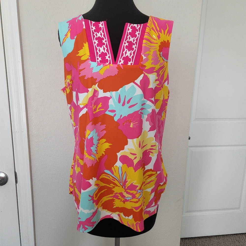 Floral Sleeveless Top - Multicolor